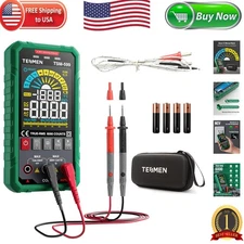 Versatile Green Digital Multimeter with Large LCD - Auto & Manual Modes Included