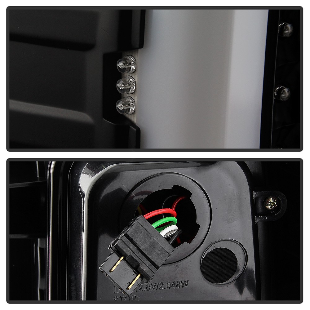 Black 2007-2013 Chevy Silverado 1500 Headlights+LED Tube Tail Lights Brake Lamps