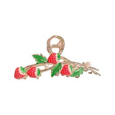 Red Strawberry Metal Hair Claw Clips, Large 1 Count Pack of 1 ,