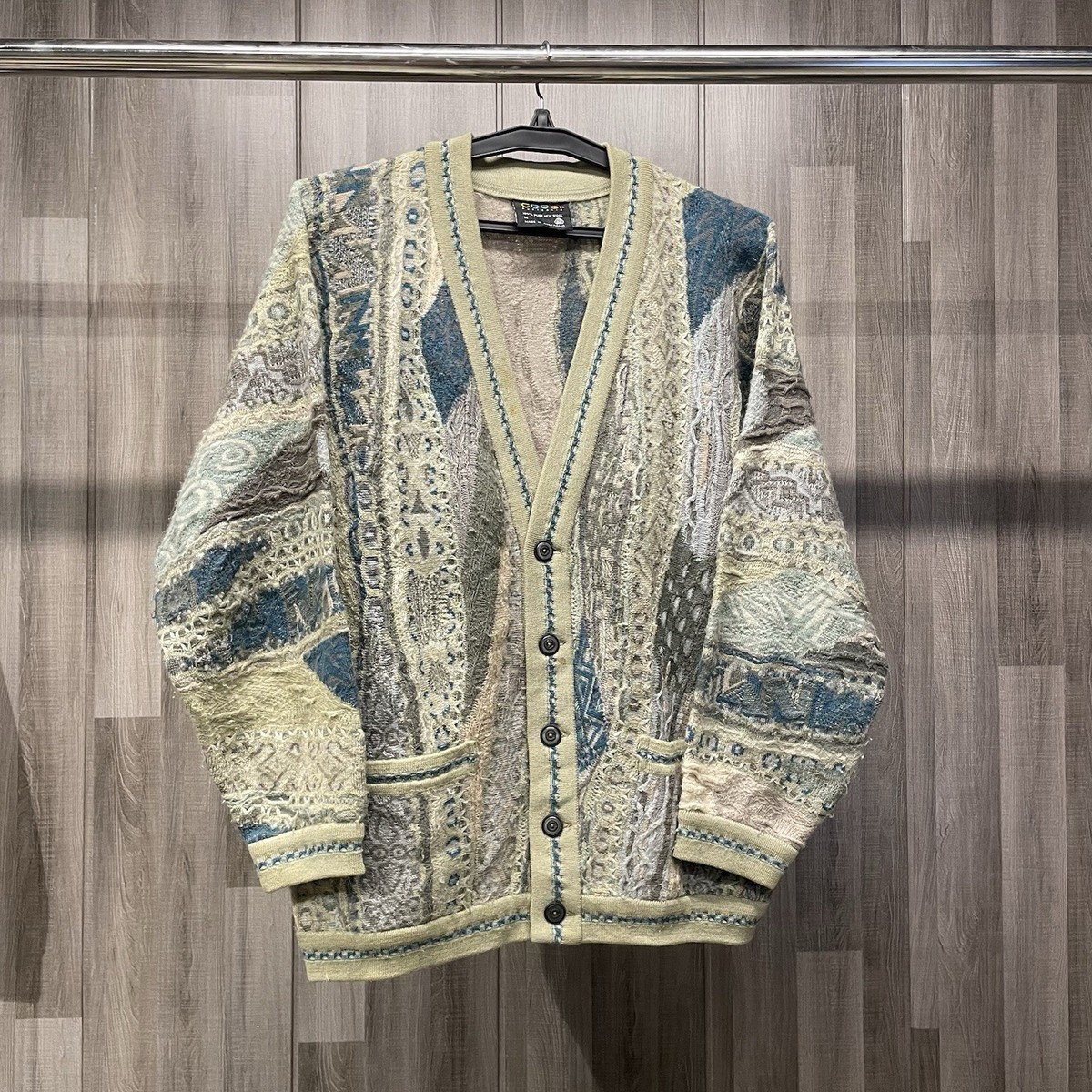 トップス COOGI Australia 3D Knit Cardigan Wool L Vintage Coogi Australia Wool Cardigan 3D Textured Knit Sweater M