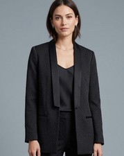 NWOT Banana Republic Blazer Sz 8 Black Textured Open Front Evening Jacket Party