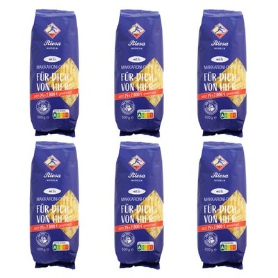 6er Pack Riesa Eiernudeln Makkaroni Chips (6 x 500 g) Teigwaren Nudeln