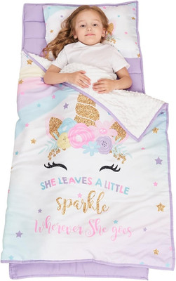 Extra Large Kids Sleeping Bag, Toddler Nap Mat with Pillow & Blanket, Soft Sleep