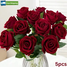 5PCS Autumn Artificial Rose Flowers Valentine's Day Bundle Decoration Wedding
