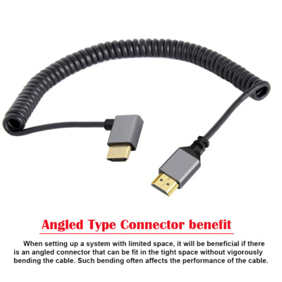 NFHK Icro HDI 1.4 Ale To HDI Ale 4K 60hz Stretch Coiled Cable Left
