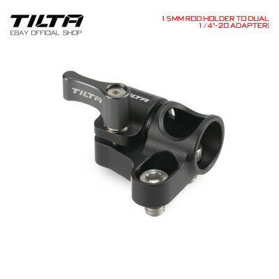 Tilta 15mm Rod Holder to Dual 1/4 -20 Adapter Front / Side Photo Camera Mounting