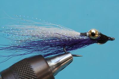 Fliegentom Streamer 3 Stück  Clouser Deep Minnow - weiß/violett