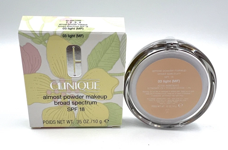 New in Box! Clinique Almost Powder Makeup SPF 18 ~ 03 Light ( MF) ~ 10g /3.5oz - Image 2 of 3