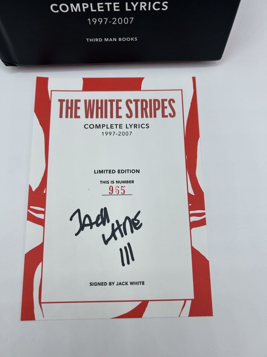 The White Stripes Complete Lyrics Special Edition Book Signed by