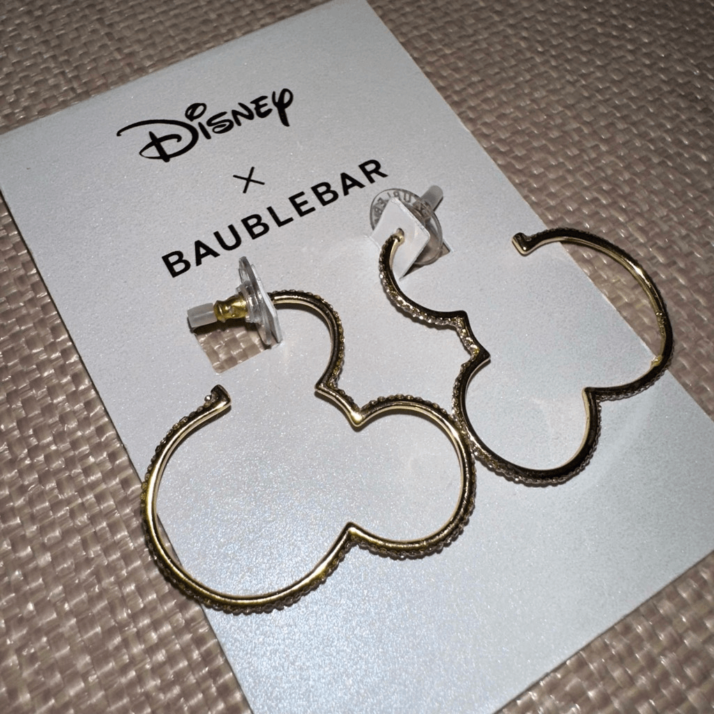 【Baublebar】★ピアス★ Mickey Mouse Disney Hoop EarringsSet Disney x Baublebar Rhinestone Mickey Mouse Hoop Earrings NWT