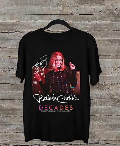 Camicia Belinda Carlisle 'Decades' Tour 2023 nera nuova tutte le taglie cotone - Foto 1 di 3