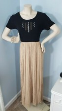 Vintage 1990's CIRCLE T Western Wear Maxi Dress sz M Short Sleeve Prairie USA