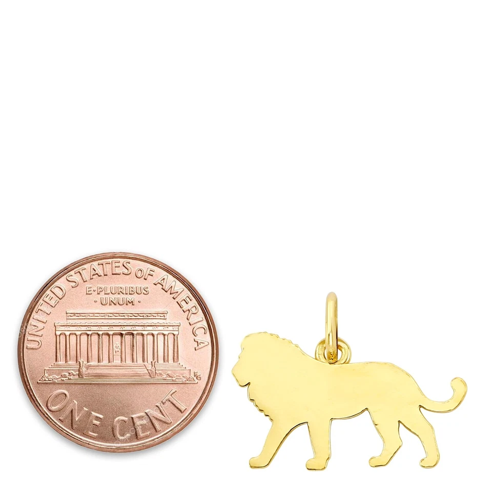 10k Solid Gold Lion Charm, Charm Collectable for Bracelet - Jewelry Gifts for He - Image 3 of 4