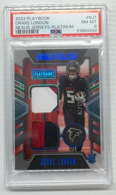 Drake London Panini Playbook Nexus Jerseys #NJ7 Platinum