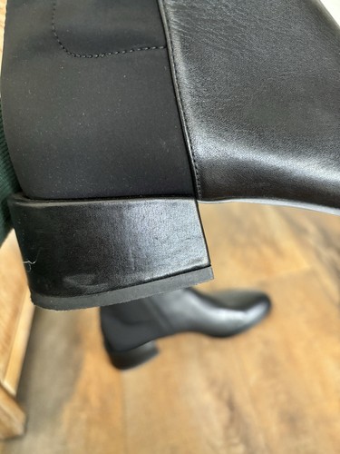 Spring Step Size 39 (US 8.5) Over the Knee Heeled Rider Black Leather Boots - Picture 13 of 16