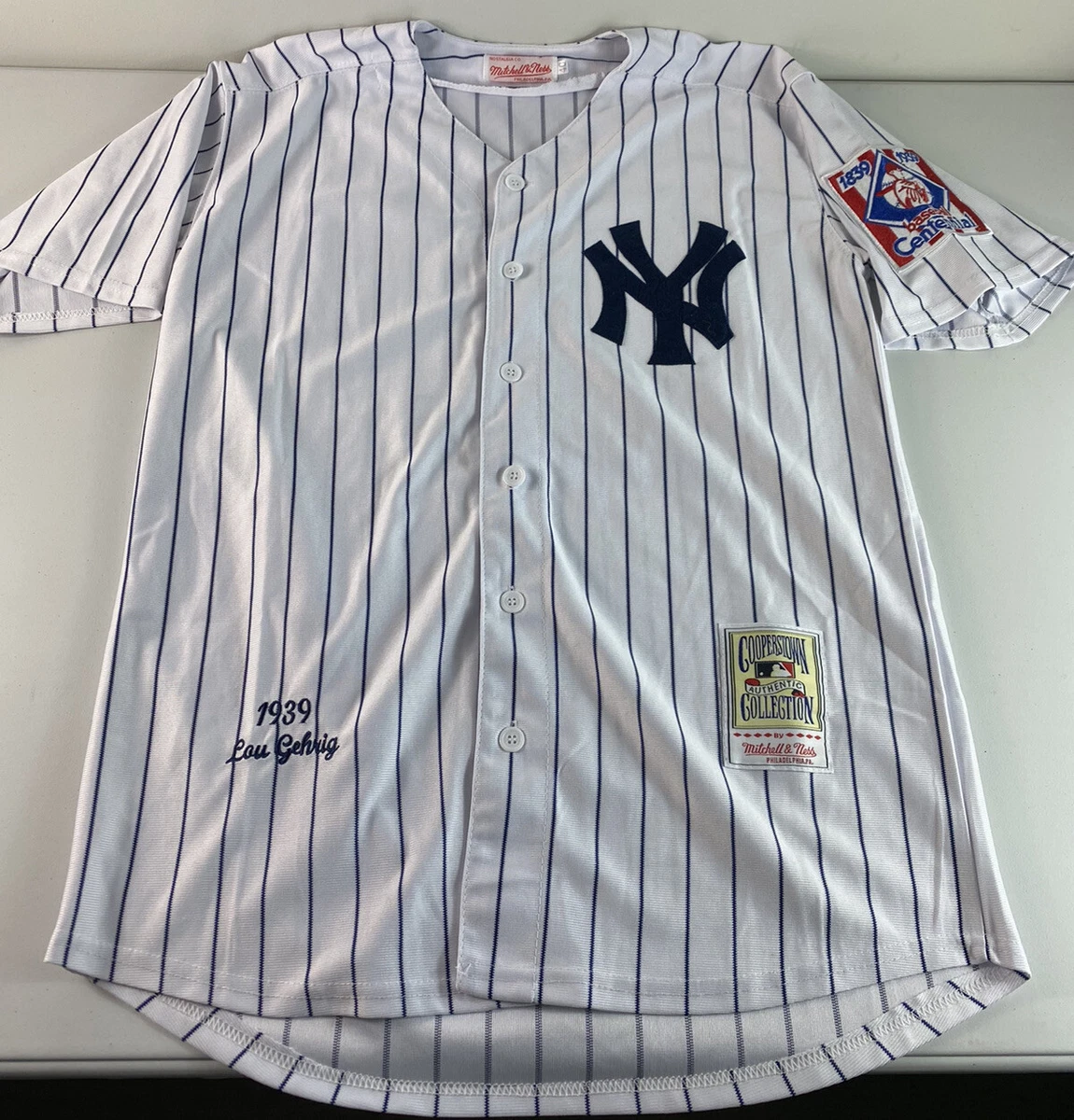 Lou Gehrig Mitchell & Ness MLB Yankees Jersey 1939 Centennial Patch  Mens Size 40