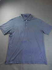Peter Millar Crown Crafted Polo Shirt Mens XXL Blue Striped Stretch Performance