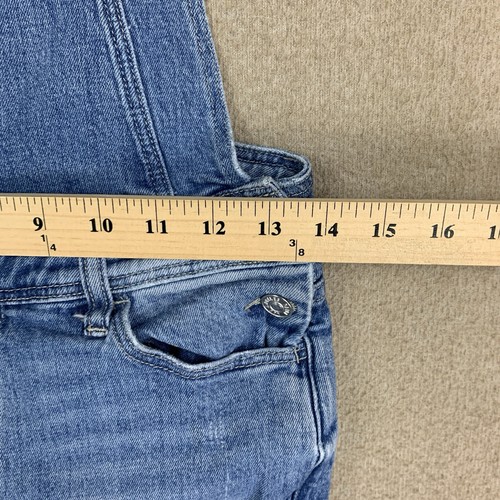 Mono Paige Hi Rise Sierra 26 Azul Recto Denim Babero Jean Dobladillo Crudo Envejecido - Imagen 8 de 13