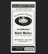 OPC 1958 Casino & Hotel Walter Saarbrucken Advertising Brochure