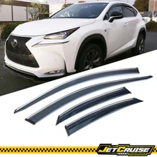 Fits 15-21 Lexus NX200t 300 300h AZ10 Window Visors w/ Chrome Trim Polycarbonate