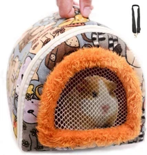 Portable Small Animals Hedgehog Hamster Carrier Bag Case with Detachable Strap Z