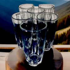 RARE VINTAGE CRISA Clear Glass Tumbler Juice Water Glasses Set Of 6