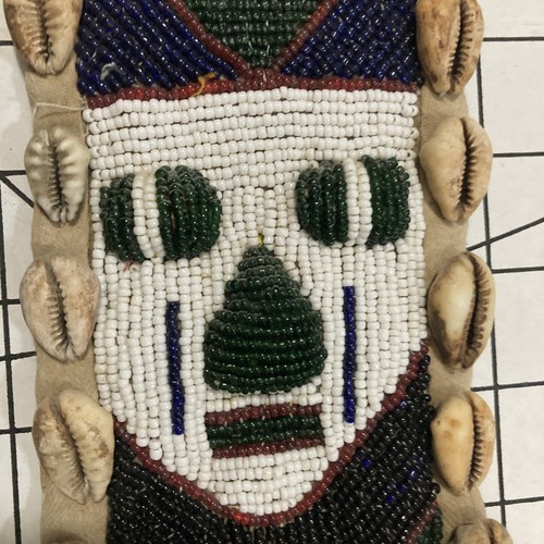Vintage African Hand Beaded Yoruba Diviner Sash Nigerian Belt Wall Hanging - Picture 18 of 20