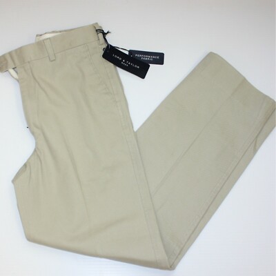 Lord & Taylor Boy's Khaki Dress Pants Wrinkle Resistant Performance size 12R NWT