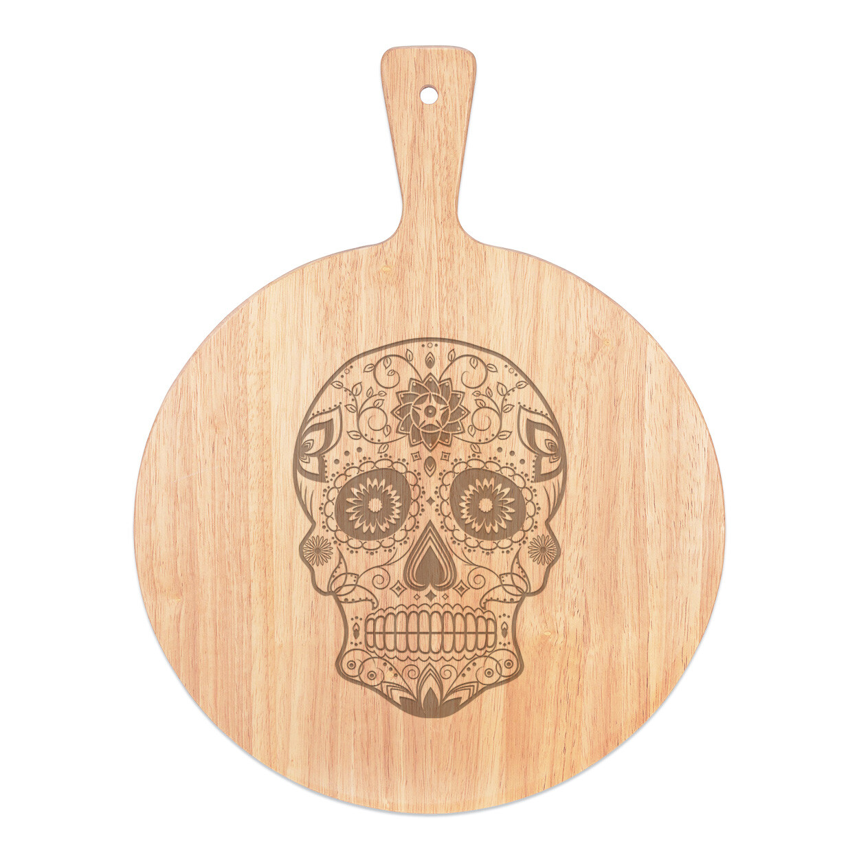 Black Sugar Candy Skull Pizza Board Paddle Wooden Funny Tattoo