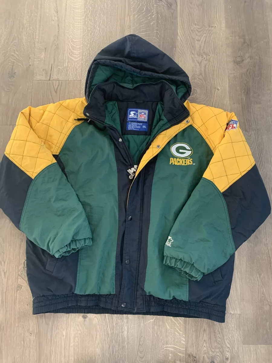 VTG 90’s Green Bay Packers Starter Zip Button Jacket Winter Coat XXL