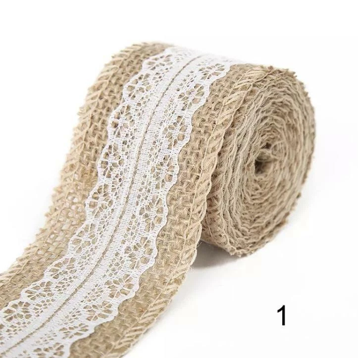 5cm Thick Burlap Ribbon 2m - Wedding Party Decoration - Hat Making Supply - Image 2 of 4