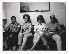 FOUND FAMILY PHOTOGRAPH Black  + White VINTAGE Original 45 40 J