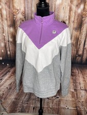 Fila Women's Pullover color block sweatshirt 1/4 Zip Pullover Size XL