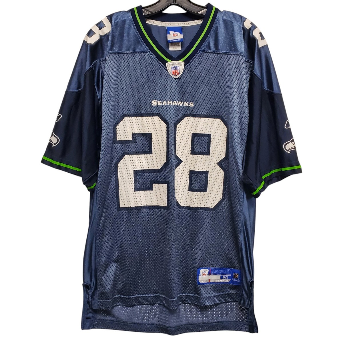 Vintage SEATTLE SEAHAWKS Jersey Mens Medium Blue MICHAEL BOULWARE #28  Reebok NFL
