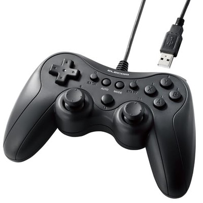 ELECOM JC-GP20SBK Wired Gamepad Xinput PS-Style Layout Rapid Fire Stick Black