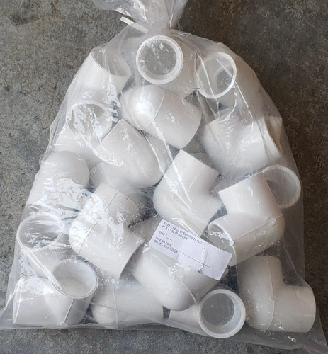 25 Pack 1" PVC Elbow 90° Slip x Slip Schedule 40 Pressure Pipe Fittings White
