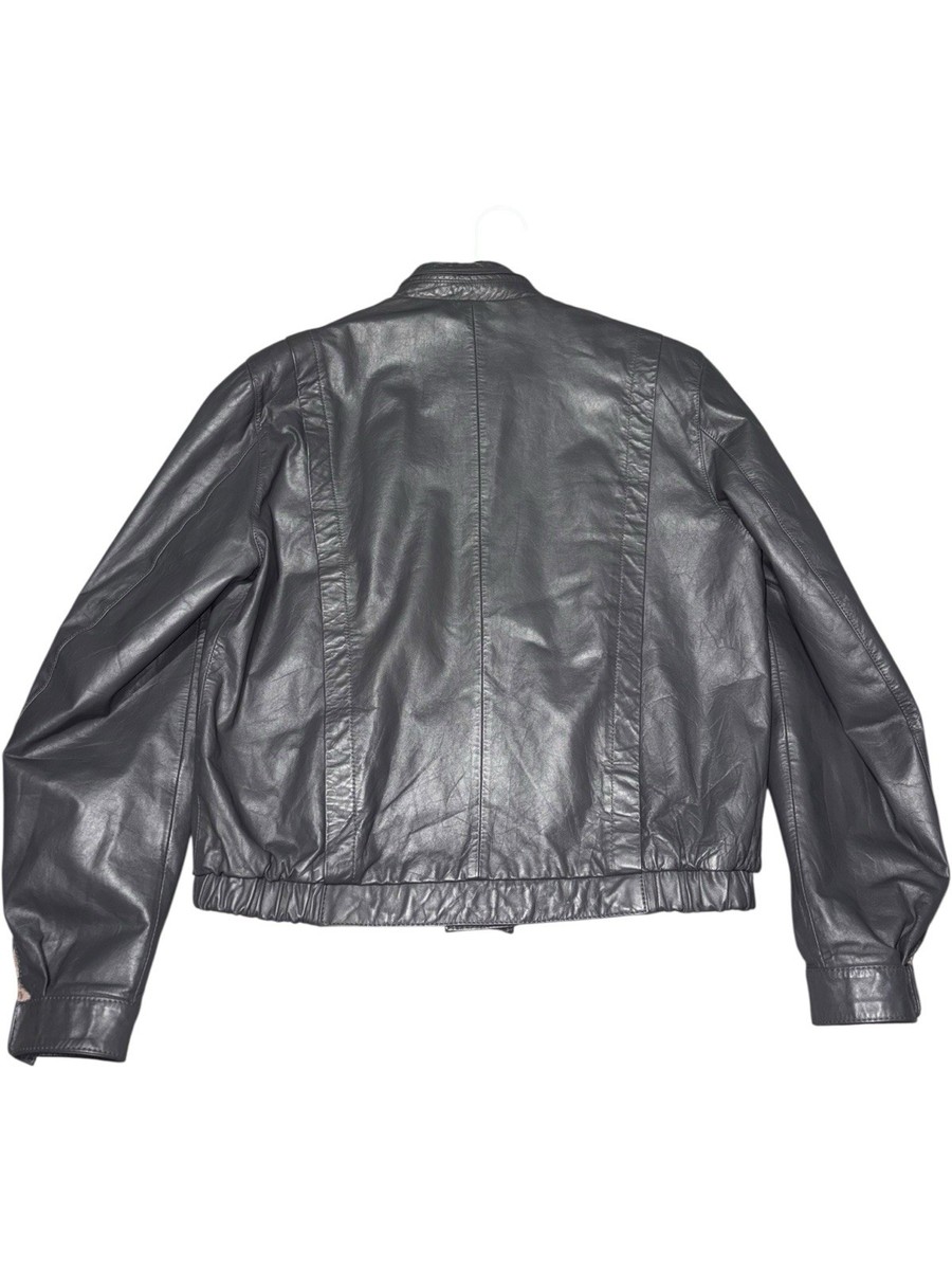 40 1980s Bermans Convertible Leather Jacket Cafe Racer Motorcycle