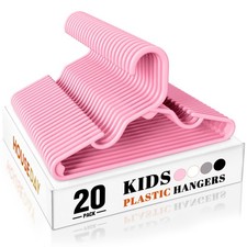 HOUSE DAY Premium Baby Hangers 20 Pack, 11 Inch Kids Plastic 20 Pink