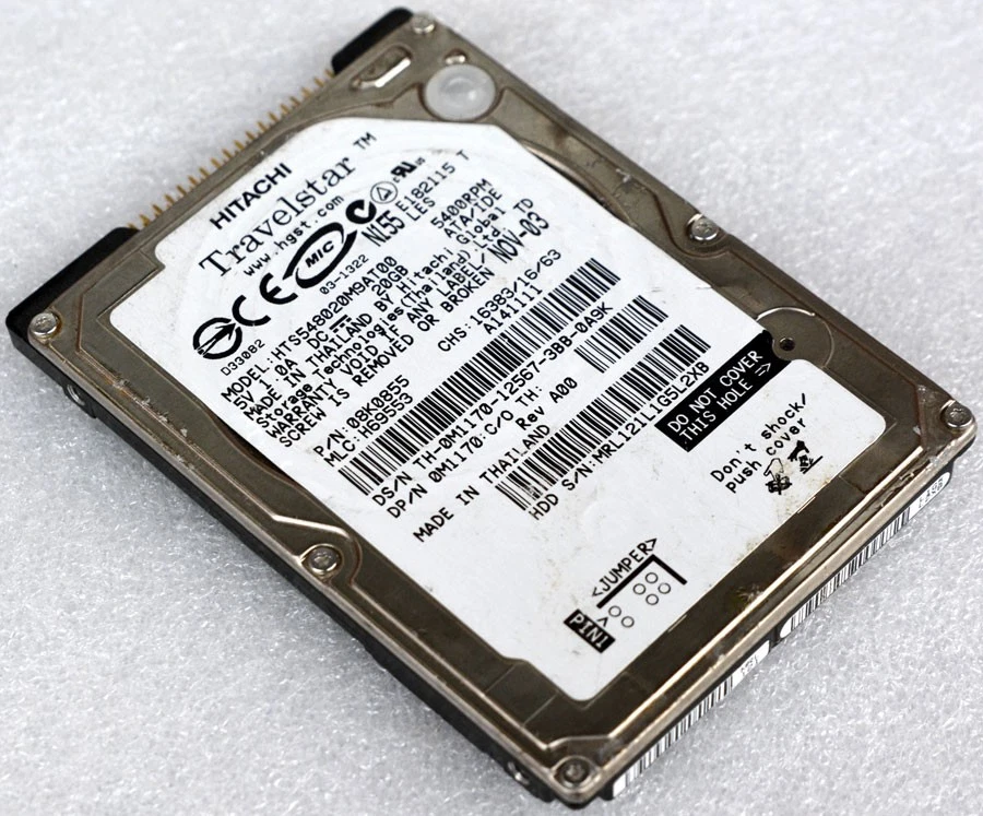 2,5" 6,35cm IDE HDD FESTPLATTE HTS548020M9AT00 20GB 5400RPM 08K0855 0M1170 M1353 - Bild 4 von 4
