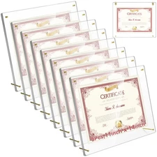 8 Pcs Acrylic Photo Frame 11x14'' Clear Floating Picture Frame for Wedding Ph...
