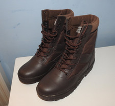 Savage Island Army Cadet Brown Leather Military Combat Patrol Boots - Size UK 10