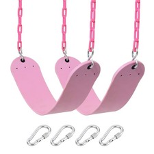 2 Pack Pink Swings Seats Heavy Duty 66 Inches Chain Plastic Coated - Playgrou...