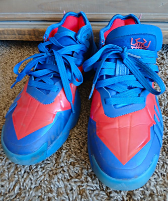 adidas Teens D.O.N. Issue #4 Spider-Man Sneakers Blue Red