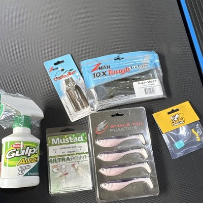 Berkley Mustad Z-Man Lucky Mixed Lot Soft Plastic Baits, Spinner & Hooks