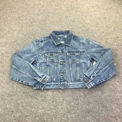 Aeropostale Jacket Kids Medium Blue Denim Classic Trucker Button Front Pockets