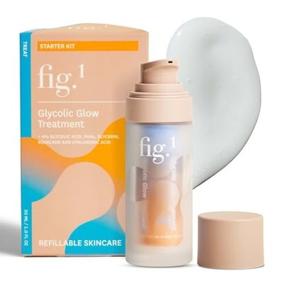 Fig.1 Glycolic Glow Treatment 4% Glycolic Acid PHA Squalane Exfoliant Vegan 30ml