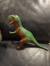 Unbranded Red/ Green Plastic Toy Dinosaur- 5.5 Inches Head To Tail, 4 In Tall
