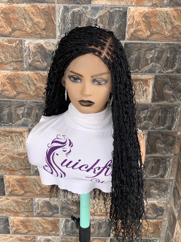 Tangle Free Boho Knotless Braided Wig Box braids Full lace braids wig Senegalese - Image 2 of 4