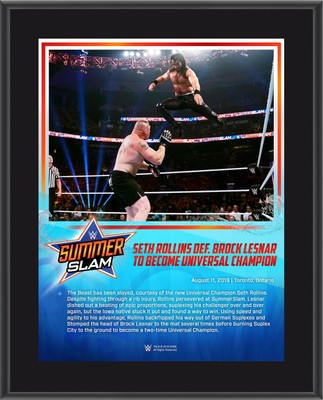 Seth Rollins WWE 10.5'' x 13'' 2019 SummerSlam Sublimated Plaque