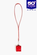 RRP €495 BOTTEGA VENETA Intrecciato Leather Lanyard Headphone Airpods Case Red